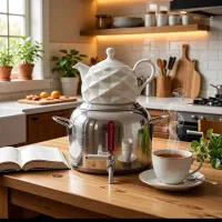 کتری قوری استیل شیر دار