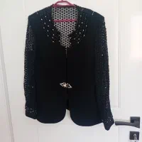 کت دامن مجلسی رنگ مشگی کار شده