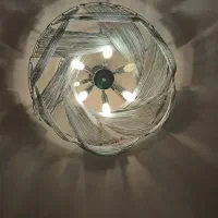 لوستر تمام استیل با لامپ دو میلیون