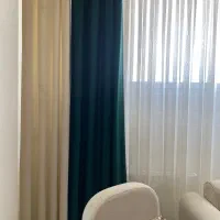 دو عدد پنل پرده رنگ سبز