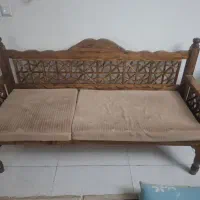 تخت سنتی چوبی ۱۶۰ در ۶۰ با تشک نو