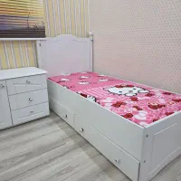 تخت نوجوان ۲در ۱۲۰ بهمراه کنار تختی|تخت و صندلی بچه|اهواز, کوی شاهد|دیوار