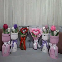 گل بافتنی برای ولنتاین