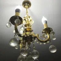 دو عدد لوستر سه شاخه برنزی