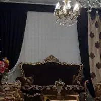 پرده پذیرایی ب همراه دو والن مخمل و طلاکوپ