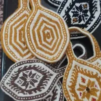 دستگیره سنتی آشپزخانه دست بافت|سفره، حوله، دستمال آشپزخانه|زنجان, |دیوار