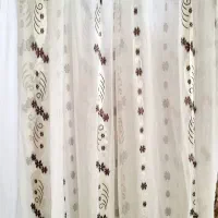 پرده حریر گلدار