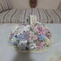 سبدگل چینی گلبرجسته تزئینی دکوری|صنایع دستی و سایر لوازم تزئینی|مشهد, آزادشهر|دیوار