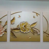 تابلو سه تیکه گل برجسته