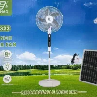 پنکه شارژی مجهزبه پنل خورشیدی و لامپLEDو پاوربانک