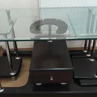 میز عسلی شیشه ای