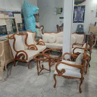 مدل کینگ هفت نفره با میز چوب تمام راش درجه یک