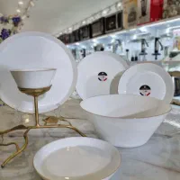 سرویس آرکوپال لب طلا فرم اس گلدن اپال ۲۶پ|ظروف سرو و پذیرایی|کرج, دولتآباد|دیوار