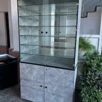ویترین ام دی اف با درب شیشه ای