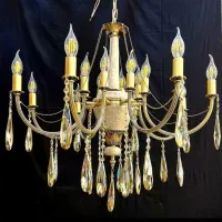 لوستر سنگی برنزی شش شاخه ۱۲ شعله