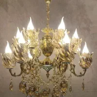 لوستر تمام برنزی ۸+۲دهتا شعله درکارگاه کارمندان