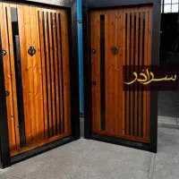درب ضدسرقت چوب مدرن،نرده شیشه ای، سکوریت کدk094