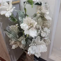گلدان گل مصنوعی سفید