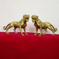 مجسمه برنز ببر جفت برنزی