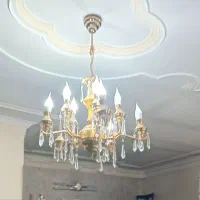 لوستر ۱۰ شعله با آبکاری طلا