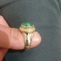 انگشتر نقره عقیق سبز خط دار|جواهرات|پیشوا, |دیوار