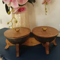آجیل خوری چوب و شیشه شیک