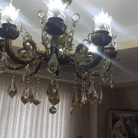 لوستر برنز ۸شاخه  و آباژور برنز فرشته ۶شاخه