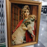 تابلو فرش  چله ابریشم ۶۰ در۹۰ بدون قاب