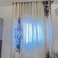 سه عدد پرده پانچ با میله نقره ایی