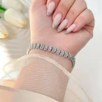 دستبند مجلسی نقره آب طلا شفافیت طلا سفید 34940|بدلیجات|تبریز, |دیوار