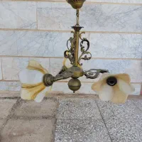 ساعت و لوستر طرح برنجی هردوباهم|ساعت دیواری و تزئینی|منجیل, |دیوار