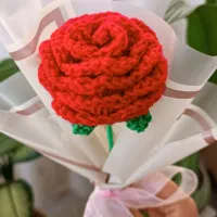 شاخه گل بافتنی تزیین شده|گل مصنوعی|تبریز, |دیوار