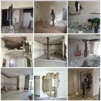 بازسازی ساختمان تخریب برداشتن ستون آهن و تقویت سقف