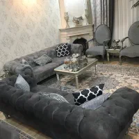 مبل چستر 8 نفره میزناهارخورمیزوسط دوعددعسلی درحدنو