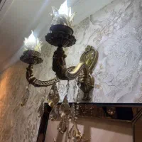 لوستر ۱۰شاخه تمام برنز با دیواری|لوستر و چراغ آویز|تهران, جنت‌آباد جنوبی|دیوار