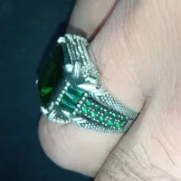 انگشتر نقره زمرد افغانی
