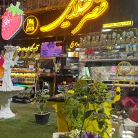 یک نفر نیرو خانم در مغازه آبمیوه بستنی