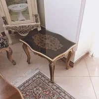 مبل چوبی نه نفره سالم|مبلمان خانگی و میز عسلی|باغستان, |دیوار