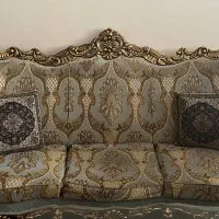 مبل ۹نفره سلطنتی چوب راشورق طلا+۲میز عسلی+جولو مب