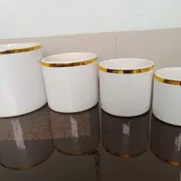 چهار عدد گلدان سرامیکی ست