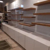 قفسه کتاب و ویترین و میز|کتابخانه، شلف، قفسههای دیواری|احمدآبادمستوفی, |دیوار