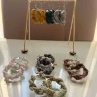 گوشواره های مکرومه با رنگ بندی آماده ارسال