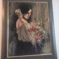 فروش فوری تابلو فرش چله ابریشم و گل ابریشم دستبافت|تابلو فرش|چالوس, |دیوار