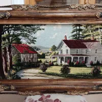 تابلو فرش منظره با قاب تمام چوب نو