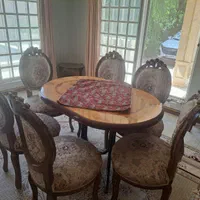 مبل استیل و نهار خوری 6 نفره کاملا سالم|مبلمان خانگی و میز عسلی|کرج, ملک‌آباد|دیوار