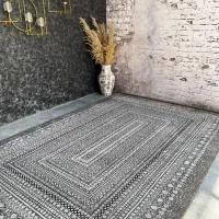 فرش شیلا طوسی سفید مدرن وینتیج ۱۲و۹و۶ متری