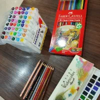 لوازم طراحی مداد رنگی ، آبرنگ، ماژیک