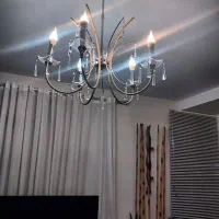 دو عدد لوستر کروم پنج شعله