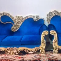 مبل مدل استیل آبی چوب راش / فوری فوری|مبلمان خانگی و میز عسلی|اشتهارد, |دیوار