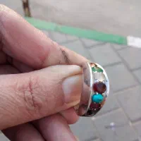 انگشتر نقره هفت سنگ اصل